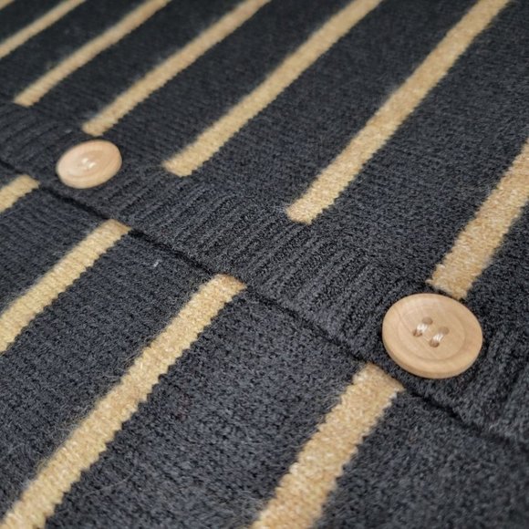 BLACK AND BROWN CREWNECK HORIZONTAL STRIPPED SWEATER FOR WOMEN - Picture 9 of 11